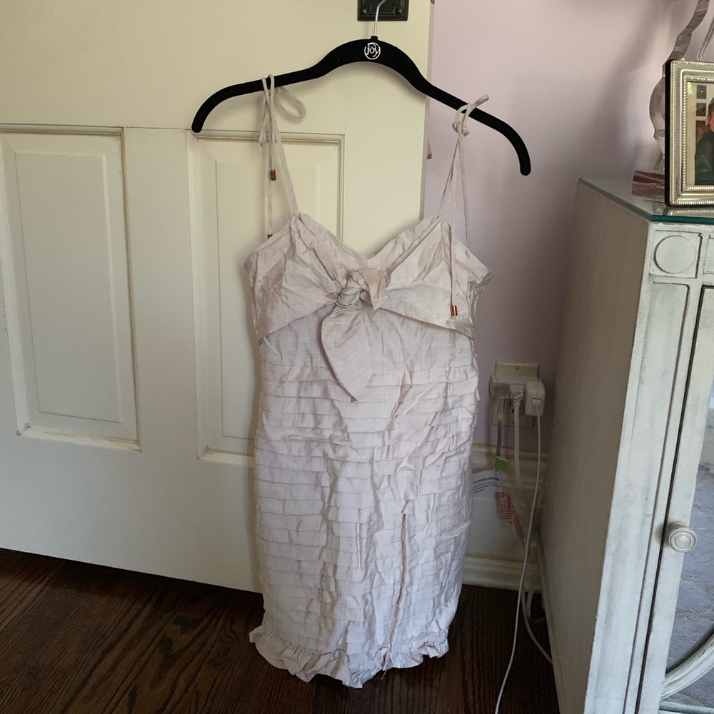 Tan colored dress with front tie !!!